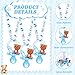 Coume 36 Pcs Baby Shower Pacifiers Necklace Bear Bottle Acrylic Baby Pacifiers Charm Necklace for Guests Gender Reveal Party Favors Prize Table Scatter(Boy,White, Blue)