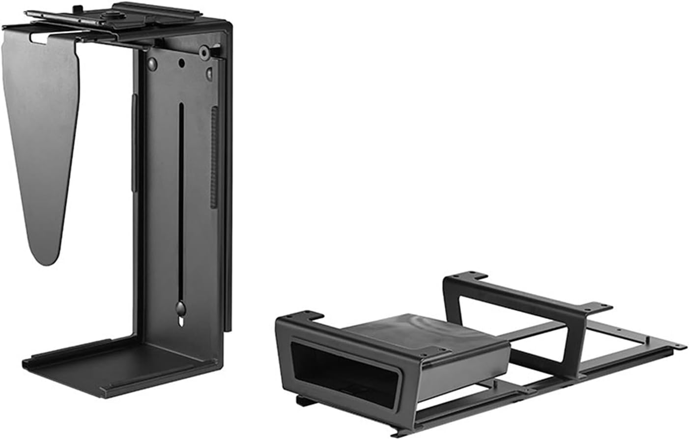 UPLIFTDESK Under Desk PC Mount with Track Spacer – Adjustable CPU Holder with 16" Slide-Out Track & 360° Swivel, 50 lb Capacity PC Holder, Fits Most Desktop Towers, Standing Desks with Crossbars