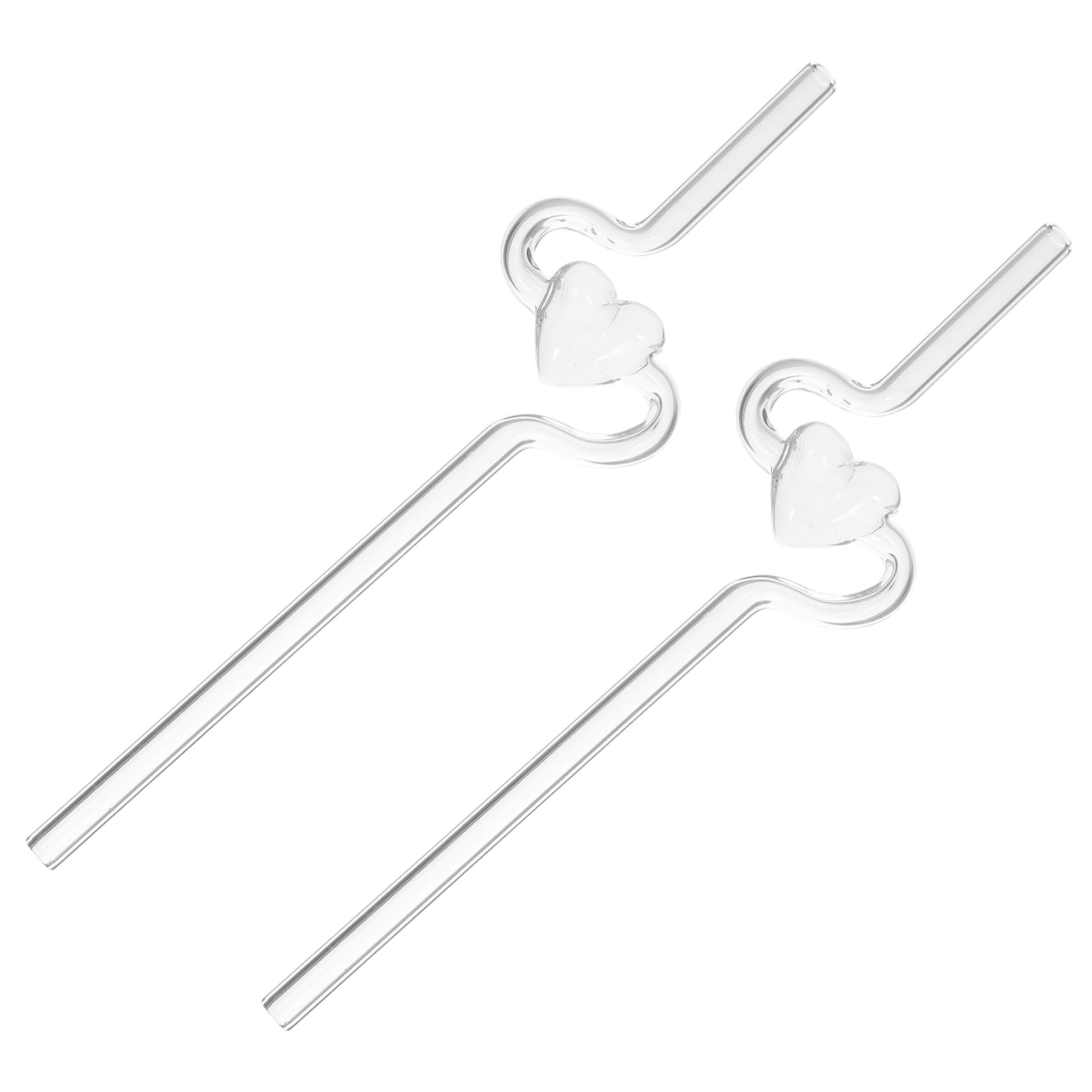 Pajitas de vidrio reutilizables SOIMISS con forma de corazón para bodas pack de 2 unidades