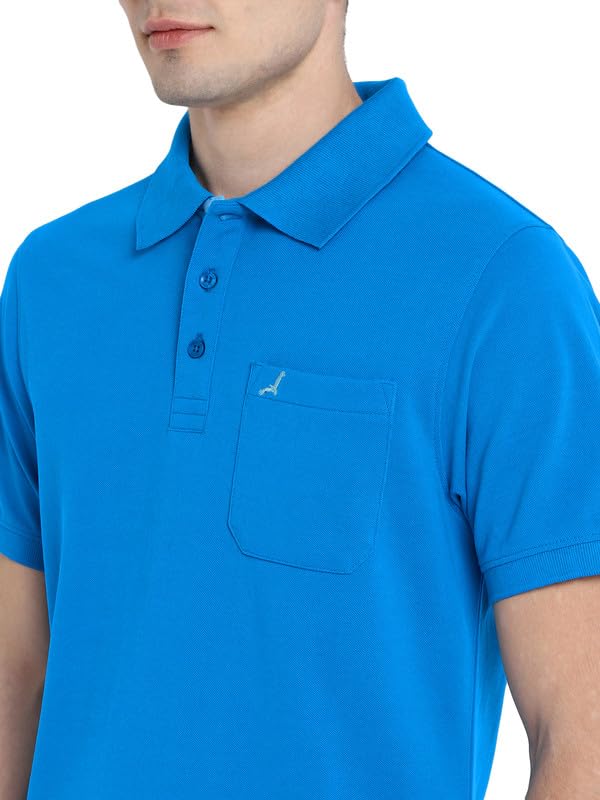 Image of AMERICAN CREW 60% Cotton, 40% Polyester Polo Collar T-Shirt for Men with Pocket, Regular Fit