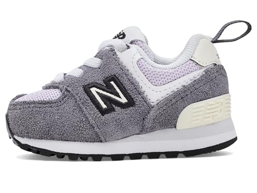 Image of New Balance Kid's 574 V1 New-B Lace-Up Sneaker, Neptune Grey /Taro, 2 W Infant