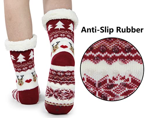 Image of BenSorts Women Winter Thick Slipper Socks with Grippers Warm Fuzzy Socks
