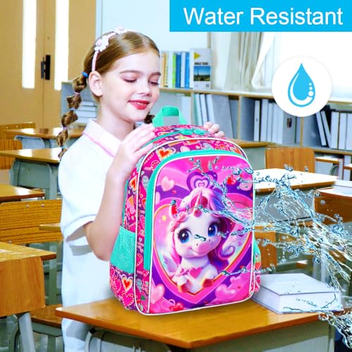 Image of 16 inch Backpack for Girls Boys 4-8, 3Pcs Kids Bookbag Set with Lunch Box, School Bag for Preschool Kindergarten