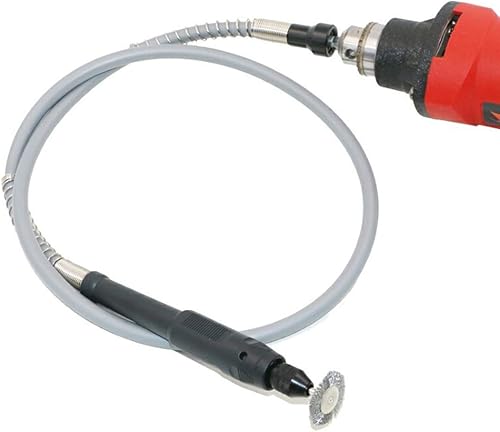 Vista 10 de Accesorio adaptador de eje flexible de 1/8 pies (0.125 in), portabrocas de cable de extensión de taladro flexible y herramienta de amoladora plateado