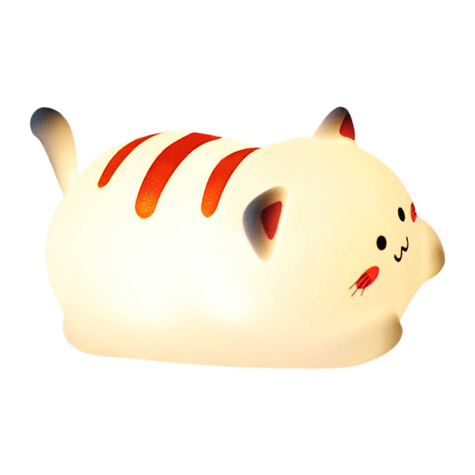Buxuaaaa Cats Night Light USB Rechargeable Soft Lamp Silicone Texture 1200mAh Suitable for Kids Teens and Cats Lovers Present Nursery Night Light