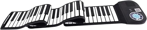 KESHUO Piano plegable de 88 teclas, piano enrollable portátil, piano con altavoz y pedal de conexión para niños principiantes
