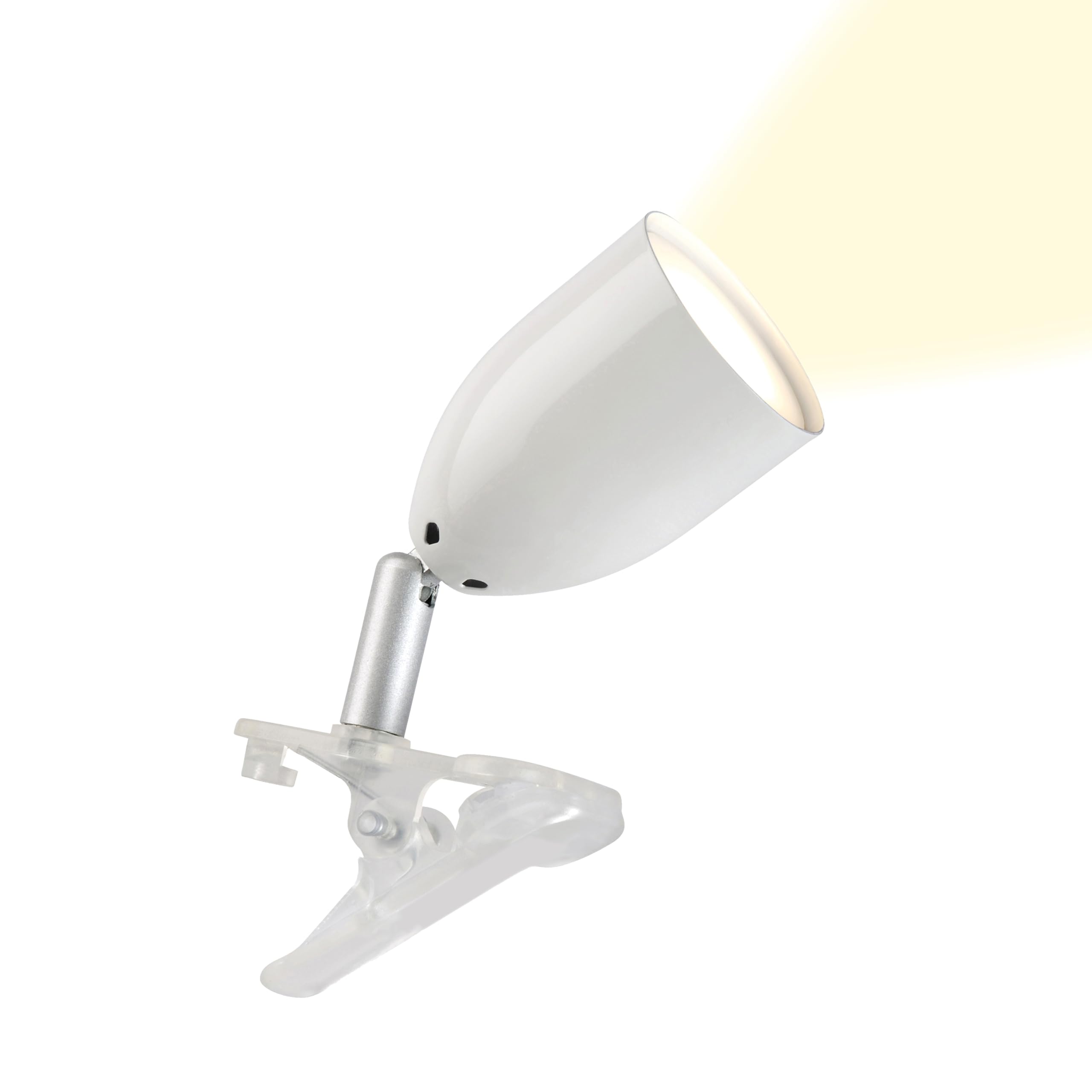 Brilliant Lampe Leo LED lampe à pince blanche | 1x LED-PAR51, GU10, ampoule LED à réflecteur 3W incluse, (300lm, 2700K) | Avec interrupteur intermédiaire à cordon [classe énergétique F]