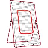 uyoyous Kickback Rebounder Tor Rückprallwand Netz, Klappbar Fußball Rebound Netz, Solo Rebound Kick Trainer Trainingszubehör für Übungen, Fußballschuss, Techniktraining(180 x 120 cm, Rot)