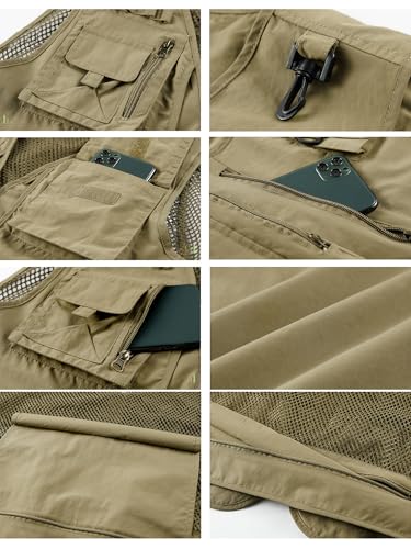 Lucrosun Men's Lightweight Outdoor Fishing Vest Utility Safari Vest with Pockets4