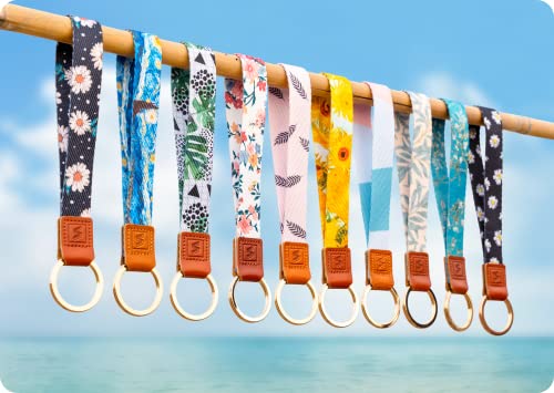 Image of Wristlet Lanyard Strap for Keys, Original Pattern Design Wrist Keychain Holder