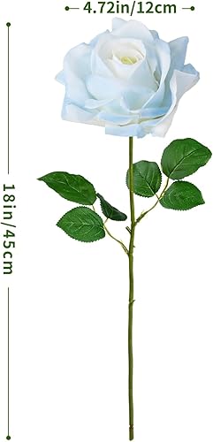 Miniatura 54 de Eyamumo Flores falsas, rosas artificiales de seda sintética al tacto real para decoración de bricolaje, fiesta de boda, decoración de oficina