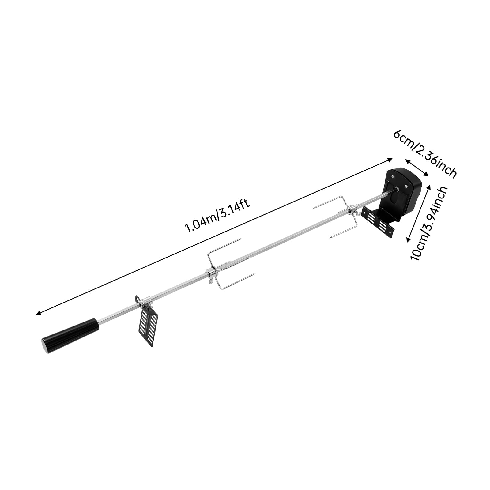 Juego de pinchos giratorios eléctricos, juego de brochetas de acero inoxidable, 220-240 V, pincho giratorio para barbacoa esférica, parrilla de carbón vegetal, barbacoas de gas y asador