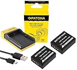 Slim Ladegerät + 2 Akkus für die Fujifilm X-T3 / T3 - Ersatzakku für Fuji NP-W126s / NP-W126 | einfach mit jedem Micro-USB Kabel/Ladegerät (z.B. Smartphone) zu verwenden