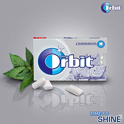 Image of Orbit Sugar Free Chewing Gum, Sweetmint, 140g (Pack of 20)