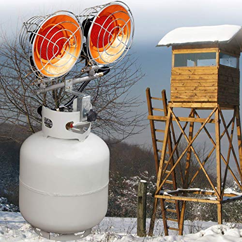 Procom Tank-Top Propane Heater - Double Burner, 30,000 Btu, Model# Pctt30, Silver #TOP4