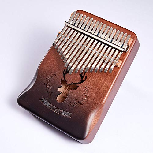 Image of Kalimba 17 Keys Thumb Piano Figer Piano Mbira Keyboard Music Instrument with Bag, Tune Hammer, Learning Instruction and Stickers, Gift for Kids Adults Beginners Professional