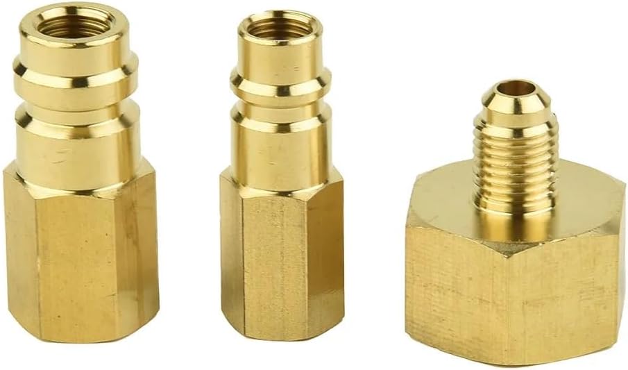 3pcs Bottle Adapter Set for R134a Air Conditioning Gas Transfer Adapter Automotive HVAC Connection