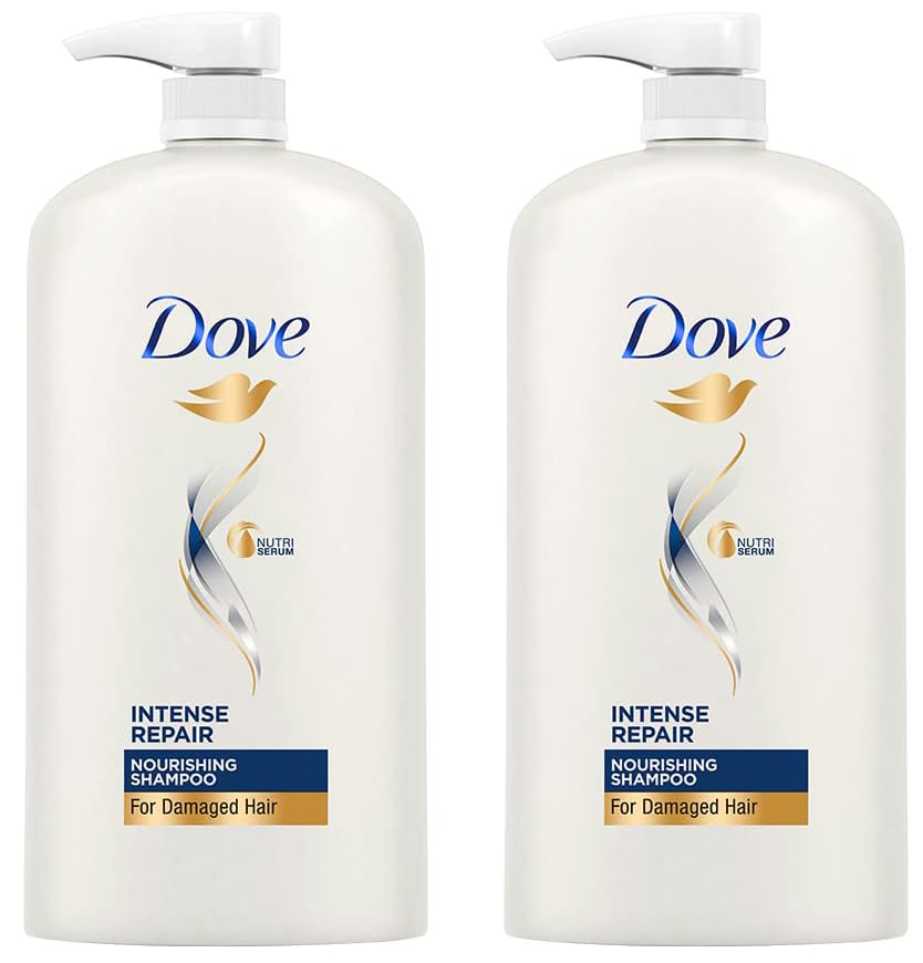 Intense Repair Shampoo 1 L - Repairs Dry and Damaged Hair, Strengthening for Smooth & Strong Hair - Mild Daily for Men & Women (Pack of 2)