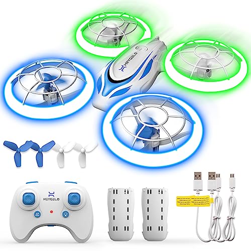 Heygelo S60 LED Drone for Kids Beginners, with Extra 4 Propellers and 1 USB Cable