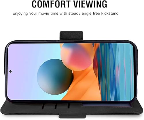 Miniatura 4 de Asuwish Compatible con Xiaomi Redmi Note 10 Pro Wallet Case y protector de pantalla de vidrio templado, soporte de cuero con tapa para tarjetero,