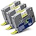 Produktbild 3x Labelwell 12mm x 8m Kompatibel Flexibel Schriftband Ersatz für Brother Tz Tze-FX631 Schwarz auf Gelb für Brother PT-1000 PT-D210VP D600VP D400VP H107B P700 D200DW PT-H105WB PT-H105 H100LB