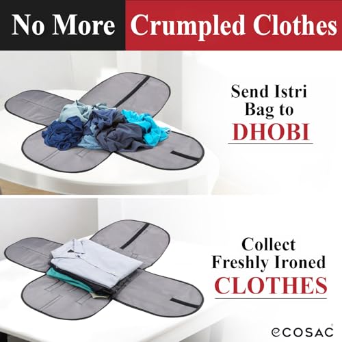 Image of Istri Bag | Ironed Clothes Organizer | Travel-Friendly, Water-Repellent & Washable | Foldable Storage Bag for Wardrobe & Luggage | Ideal for Office, Travel & Home Use (1, Red)