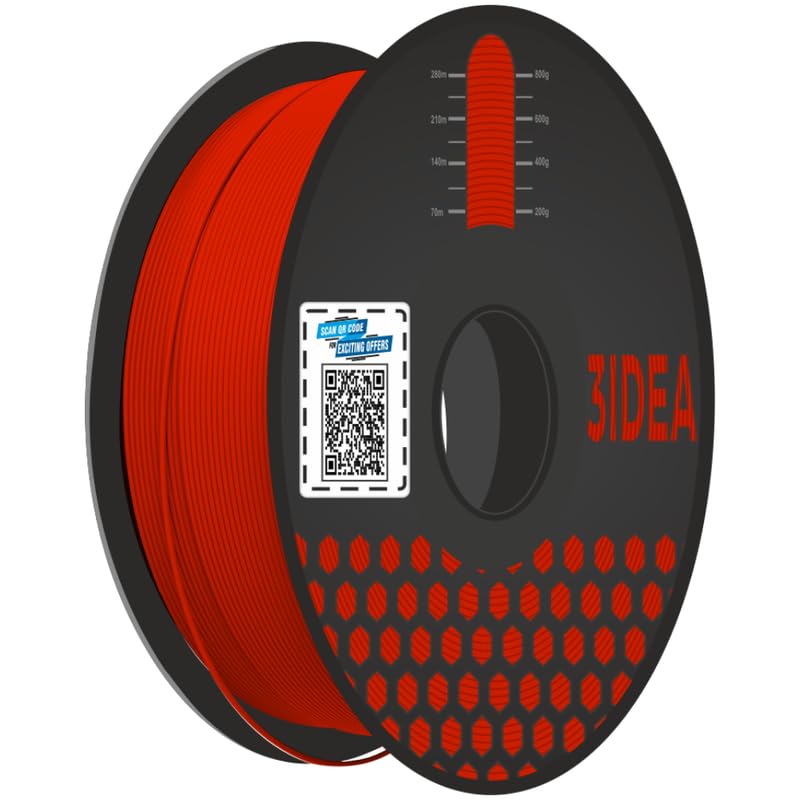Image of 3Idea Premium PLA+ (Red) 3D Printer Filament 1.75mm Dimensional Accuracy + /- 0.03mm Net Weight -750 Grams
