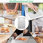 Katori Titanium Cutting Board for Kitchen, 100% Pure Titanium Chopping Board, Double Sided Food Grade Cutting Boards, Hygienic & Durable, Dishwasher Safe, Ideal for Meat, Vegetables & Fruits (L)