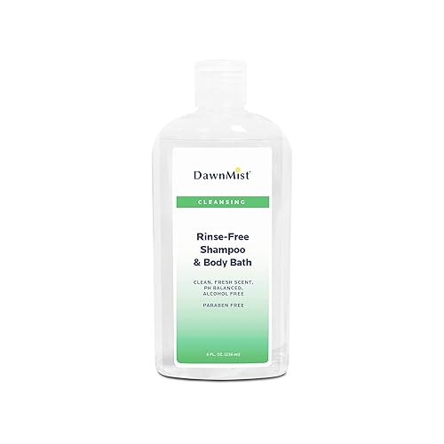 Dukal DawnMist Champú sin enjuague y baño corporal 8 oz (caja de 12)