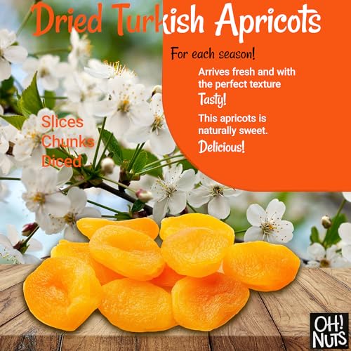 Oh! Nuts Dried Apricots Turkish | 2 Lb - Dried Fruit | No Sugar Added | Dehydrated Fruit Bites | Packed In New York Zip-Seal Bag For Exceptional Freshness By Oh Nuts thumb #1