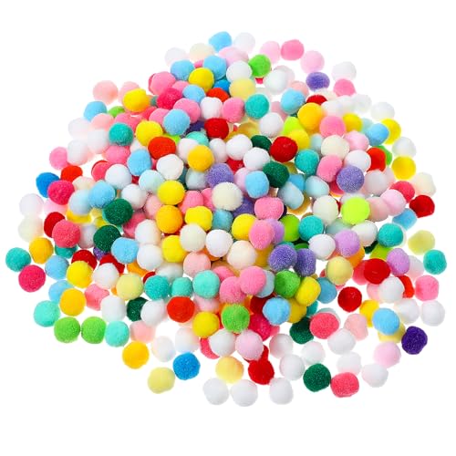 Tweruna 400 PCS Mini Pom Poms for Crafts 1cm Small Pompoms Multicolor Polyester Craft Pom Poms Casual Creative Festive