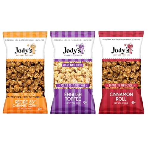 Jody’s Gourmet Popcorn 3-Pack Variety – 7oz Bags of Cinnamon