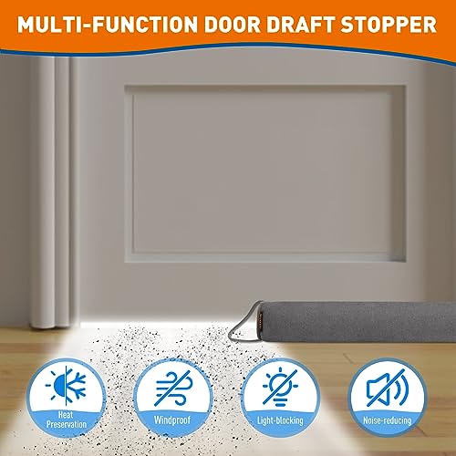 MAGZO Door Draft Stopper 36 Inches, Round Door Noise Blocker Snake For Winter