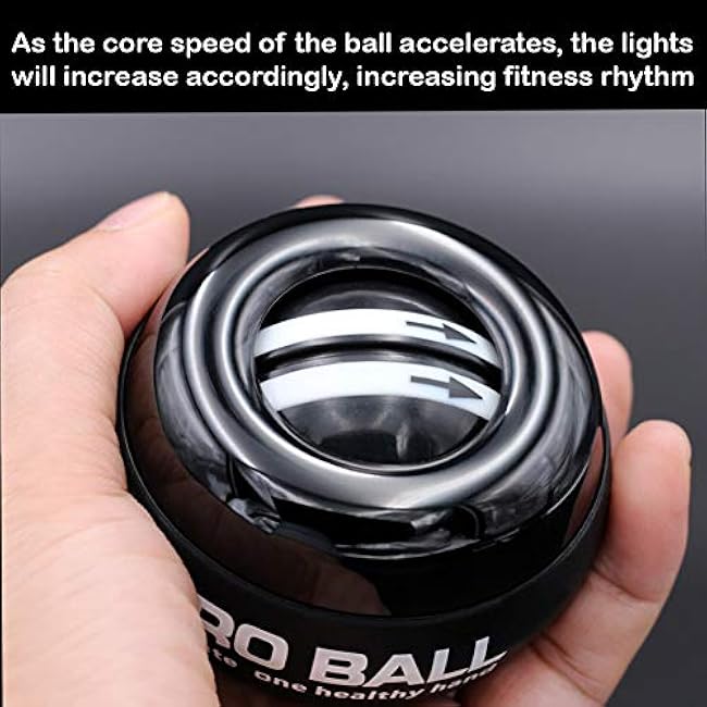 Auto-Start Wrist Power Gyro Ball, Wrist Strengthener and Forearm Exerciser for Stronger Arm Fingers Wrist Bones and Muscle with LED Lights