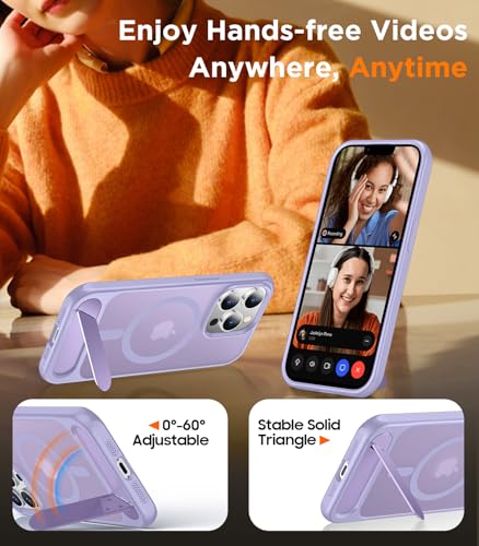 Image of Magnetic Compatible with iPhone 13 Pro Max Case, [Built-in Invisible Kickstand][Compatible with MagSafe] [Military Grade Shockproof] Slim Translucent Matte Phone Case for iPhone 13 Pro Max 6.7 inch