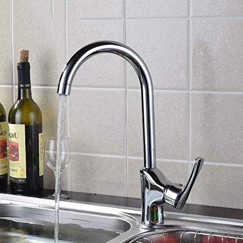 Mitigeur 360 en acier inoxydable pour évier de cuisine eau chaude et froide