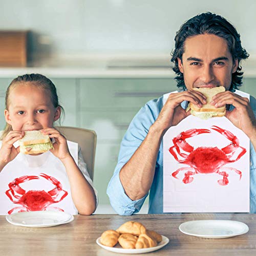 100 Stück Einweg-Poly-Krabben-Lätzchen aus Kunststoff Langusten-Lätzchen Hummerfeste Schützen Die Kleidung Ideal für Restaurants Meeresfrüchte Oder Langustenpartys