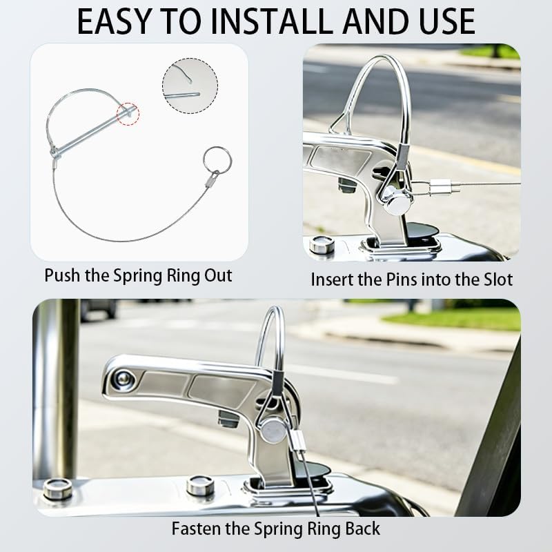 2 Pcs Trailer Hitch Pin with Anti-Lost Rope Ring, Locking Pin for Farm Garden Wagons Boat Trailer Lawn Tractor, Professional Towing Coupler Pin, 1/4" x 3.1" (6.3mm x 80mm)