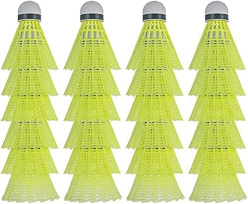 HIRALIY 24 Pack Nylon Badminton Shuttlecocks Birdies, Nylon Feather Shuttlecocks for Badminton with Stable & Durable, Ideal Hitting Practice for Youth Players Indoor and Outdoor