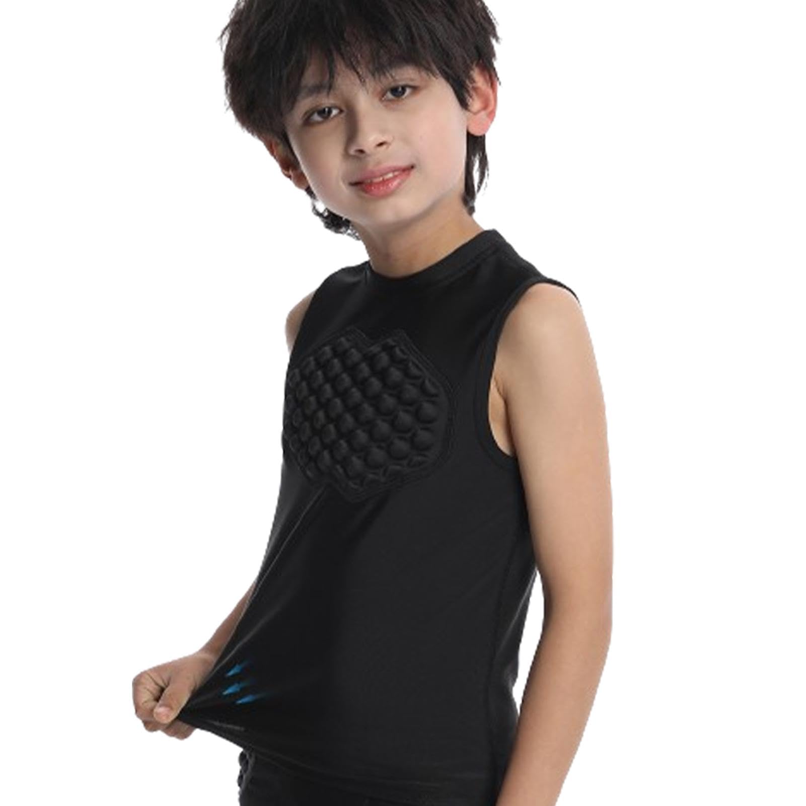 Protector de pecho para jóvenes en béisbol, equipo de seguridad para jóvenes en béisbol, protector de pecho para niños, protección de costillas para fútbol, camiseta de protección para el corazón y el