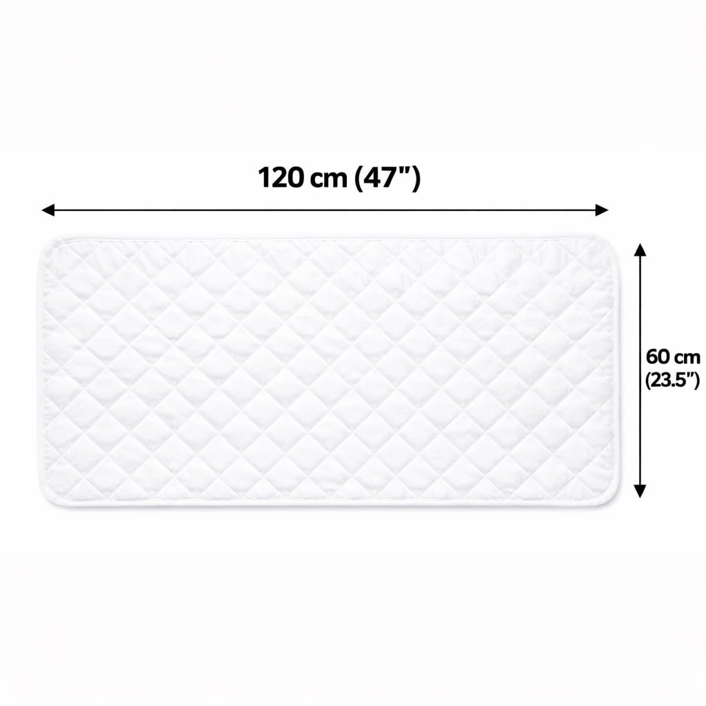 Coprimaterasso Per Lettino in Pile per Maggiore Comfort e Calore nel lettino| 120 x 60 cm | Vello Traspirante e Rovescio in Imbottitura di Qualità Con Cinghie sui Bordi - Fatto in Portogallo