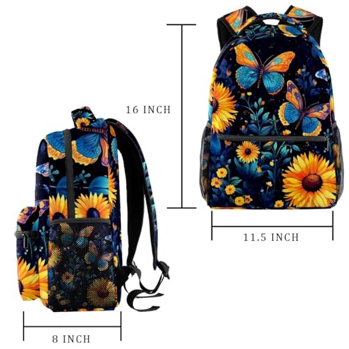 Sac à dos de campus tournesol étoilé multicolore avec porte-bouteille - 2