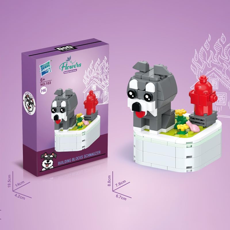 Mini Blocchi 217 Pezzi: Set Barboncino E Albero In Vaso, Mattoncini Da Costruzione, Giocattolo Educativo, Regalo Per Bambini 6+ E Adulti