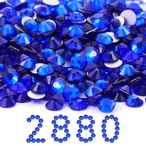 Image of Flatback Rhinestones Bulk, 2880PCS Sapphire Rhinestones for Clothes DIY Decoration Crafts, Sapphire, SS30, 6.3-6.5mm