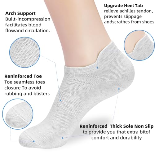 Image of ATBITER Ankle Socks Womens and Men Thin Athletic Running Low Cut No Show Socks With Heel Tab 6-12 Pairs