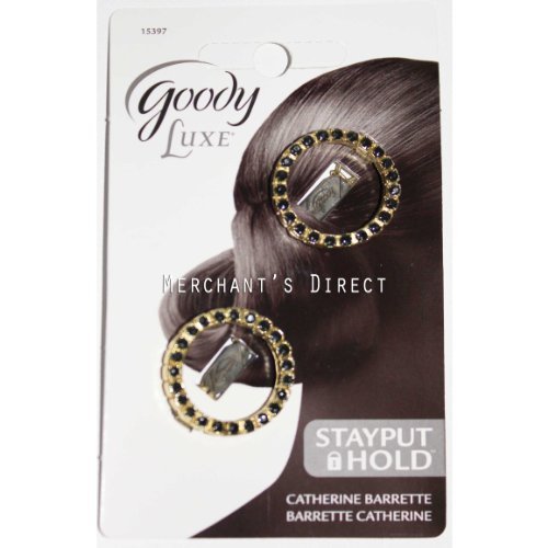 Goody Luxe Stayput Hold Catherine Barrettes, 2 Piece Set