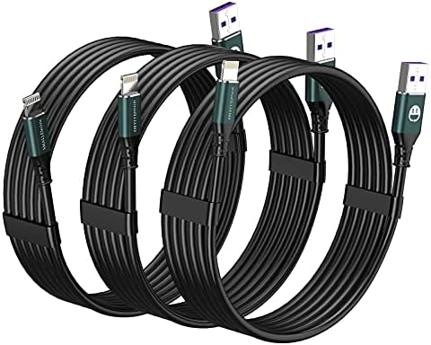 3Pack iPhone Charger Cable 2M,MFI Certified Lightning Cable Long 6 Ft Charging Cord Compatible with Apple iPhone 13 12 11 Pro X XS Max XR/8 Plus/7 Plus/6/6s Plus/5s /5c/iPad Mini Air (Gold)