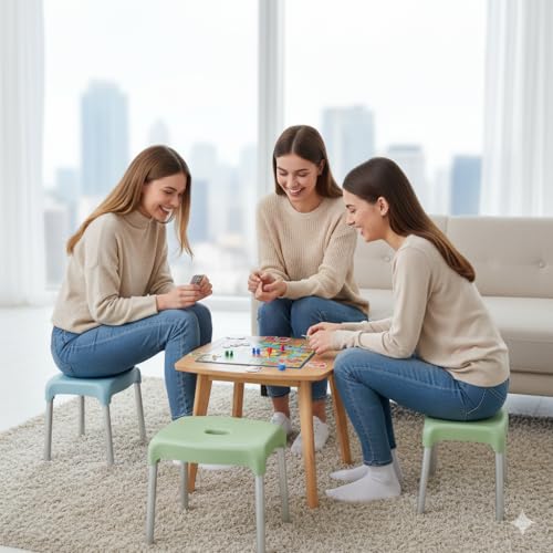 Image of CIPLA PLAST HoYo DIY Stool | Stool for Living Room, Bathrooms, Sitting, Home use, Kitchen (Pink, Small (10 INCH))