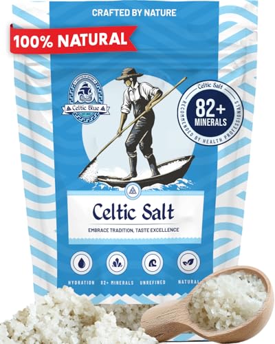 Celtic Blue Celtic Sea Salt 500g | 100% Unrefined Coarse Celtic Sea Salt | 82+ Essential Minerals & Nutrients | Light Grey Celtic Salt | Traditionally Hand Harvested from Guérande, France