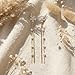 Gold Tone Flower Ear Jackets for Women - 2 in 1 Convertible Rhinestone Studs with Pearl Tassel Snake Chain, Linear Drop Fringe Statement Fashion Earrings for Wedding Party Prom (Gold)